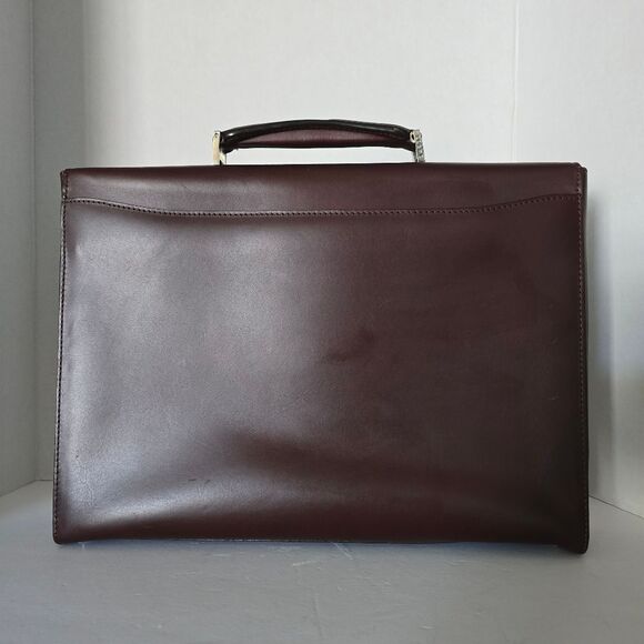 Loewe Bordeaux Leather Briefcase Business Bag - Picture 5 of 16
